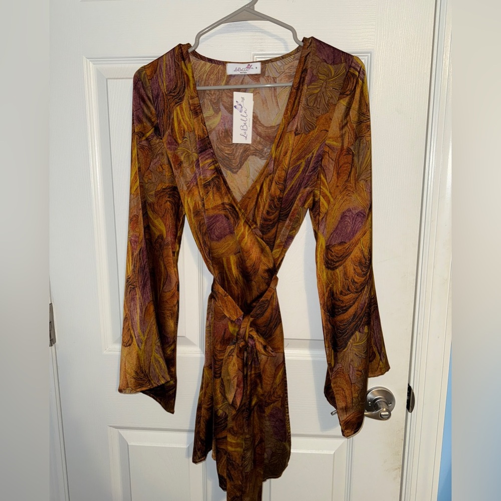 NWT Brown wrap dress